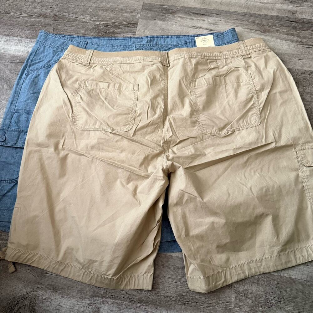 Lot of 2 St John’s Bay Bermuda Shorts Womens Plus Sz 26W Khaki Blue Cotton NEW - Picture 5 of 10